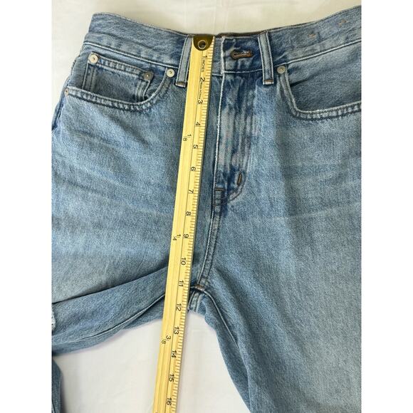 Madewell The 90s Straight Light Wash Jeans Distressed Hem Streetwear Size 24 NWT - Picture 8 of 13